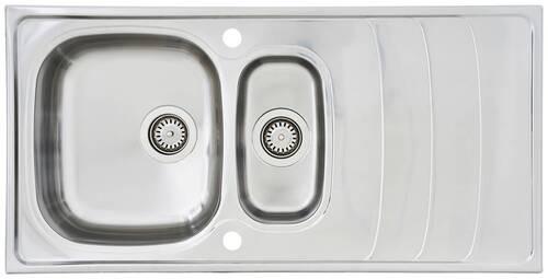 Spüle Respekta Edelstahl Bxt: 100x50 cm - Edelstahlfarben, Trend, Metall (100/19/50cm) - Respekta