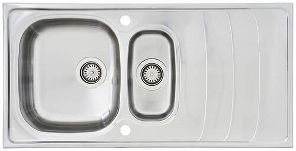 Spüle Respekta Edelstahl Bxt: 100x50 cm - Edelstahlfarben, Trend, Metall (100/19/50cm) - Respekta