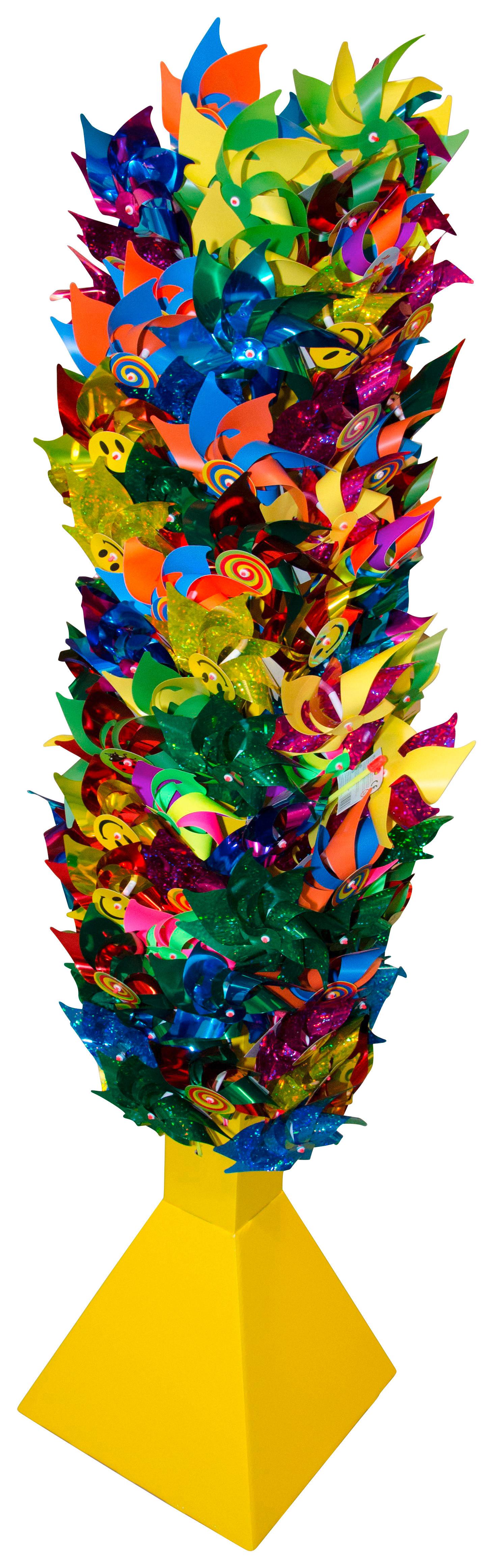 Windrad verschiedene Farben, ∅ ca. 21 cm - Multicolor, KONVENTIONELL, Papier/Kunststoff (21cm)