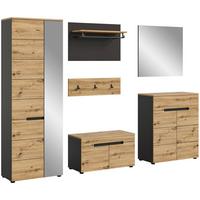 Garderobe Basalt Grau Nb, Artisan Nb - KONVENTIONELL, Glas/Holzwerkstoff (255/190/37cm) - MID.YOU