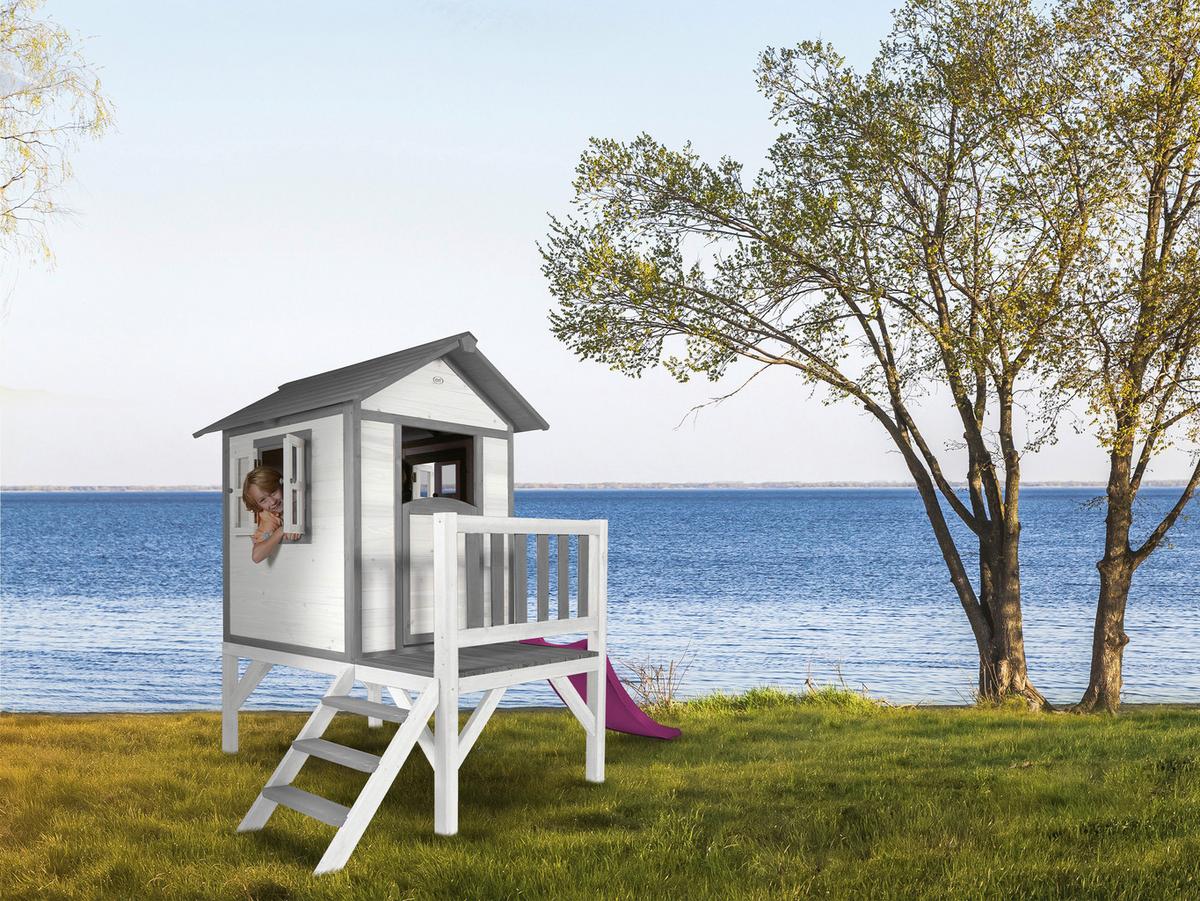 Spielhaus C050.002.40 - Lila/Weiß, KONVENTIONELL, Holz/Kunststoff (240/189/167cm) - Ambia Garden