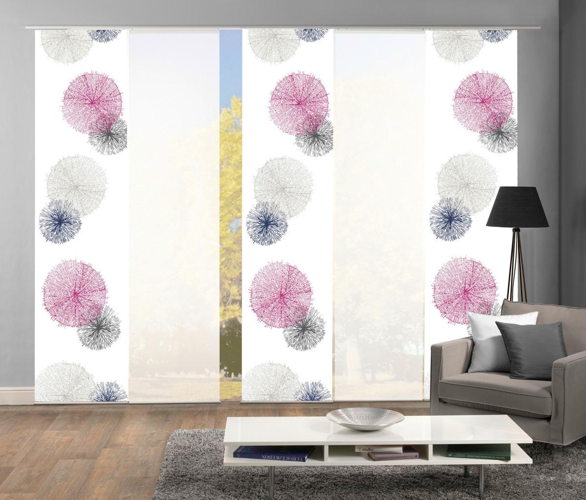 Flächenvorhang 5-Tlg. Rawlins B: 60 cm, Flieder - Flieder, Basics, Textil (60/245cm)