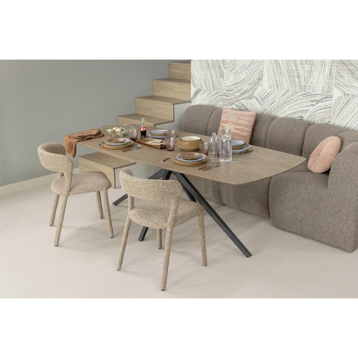 Sitzbank Mojo Braun B: 164cm - Schwarz/Braun, MODERN, Textil (164/83/73cm) - Livetastic