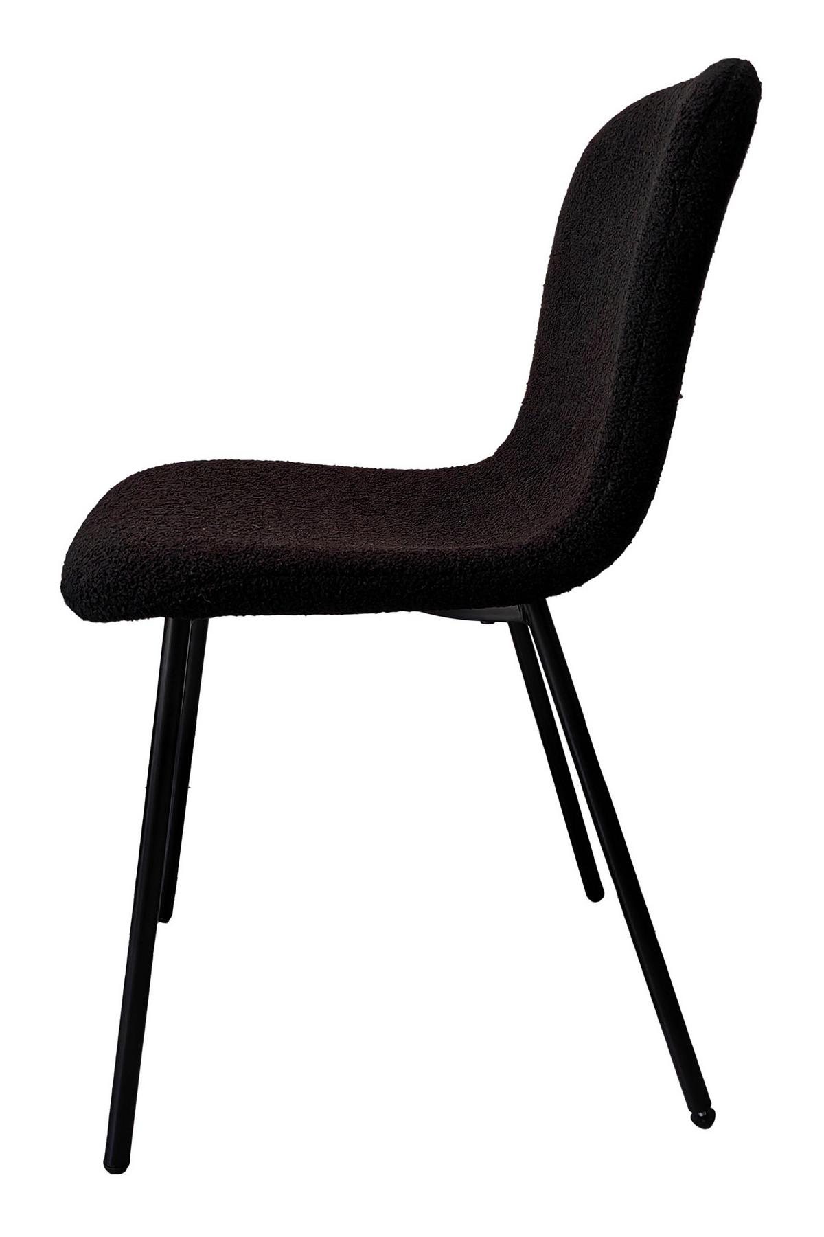 Stuhl-Set Schwarz B: 44cm 4-teilig - Schwarz, MODERN, Textil/Metall (44/79/52cm) - Livetastic