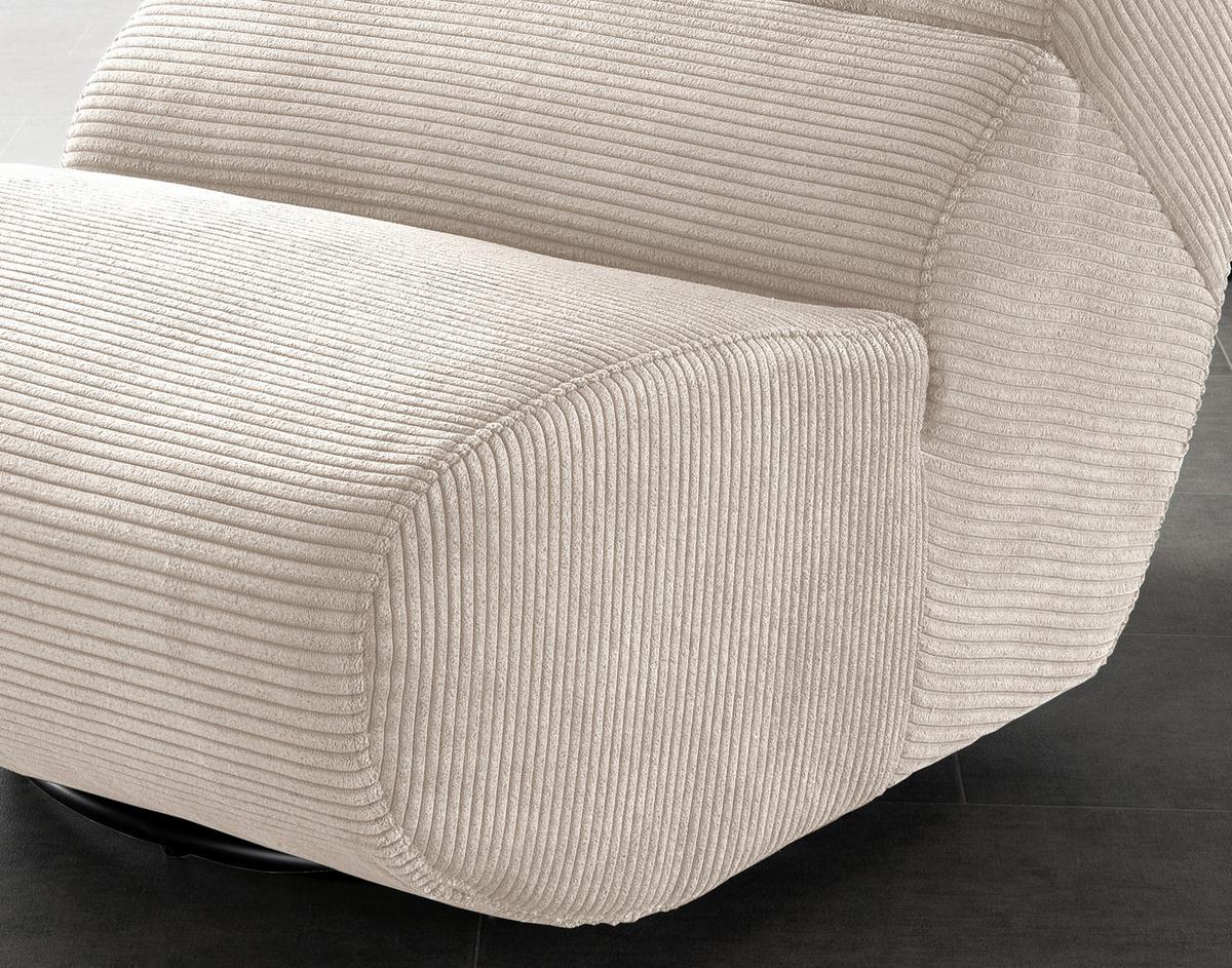 Sessel Lucera Beige 360° Drehbar, B: 74 Cm - Beige/Schwarz, Design, Textil (74/85/105cm) - Livetastic
