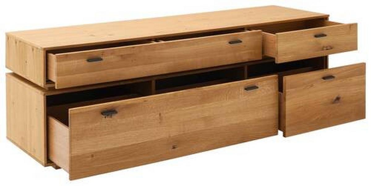Lowboard Como B: 183 cm Wildeiche Massiv - Wildeiche, Natur, Holz/Holzwerkstoff (183/62/51cm) - MID.YOU