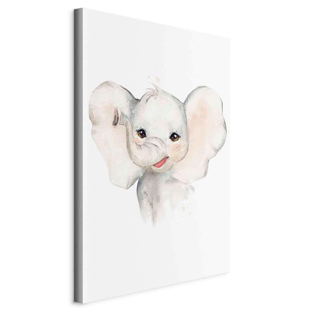 Leinwandbild Elephant Weiß Hellgrau B: 60 cm