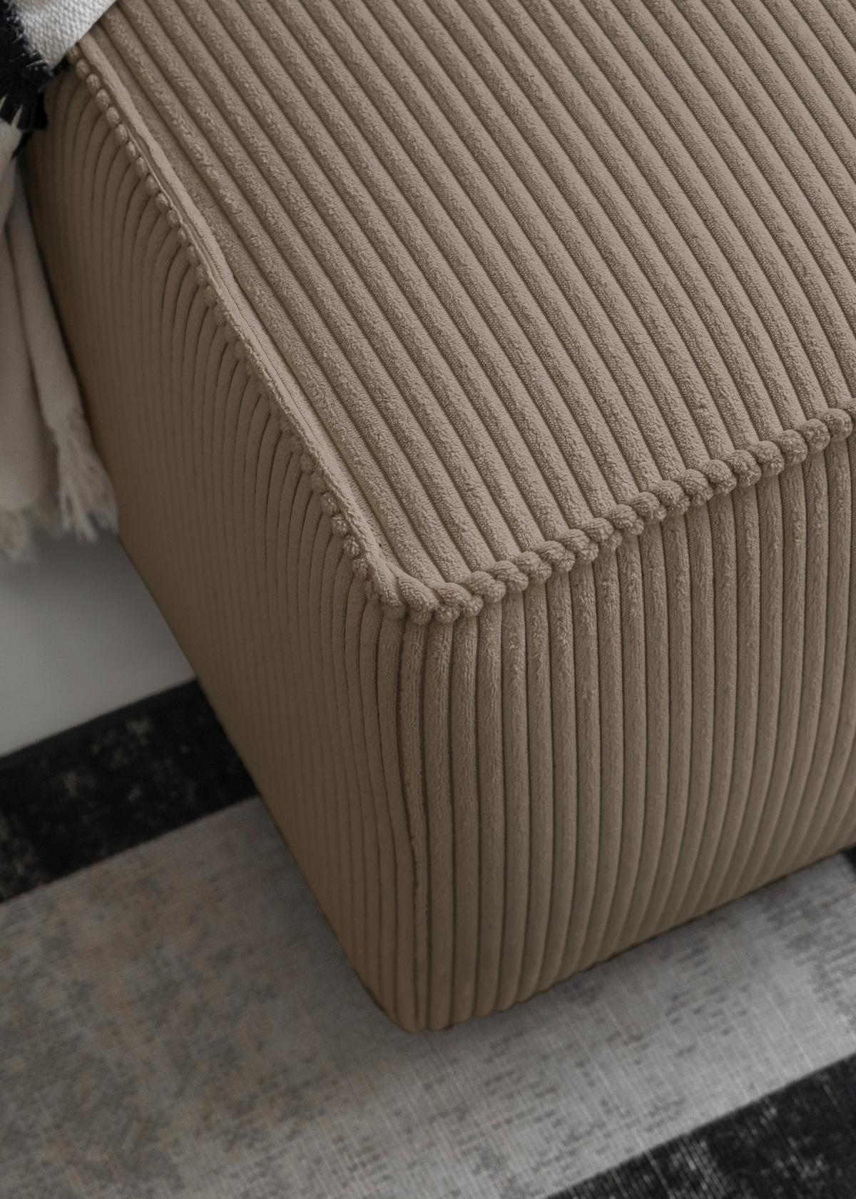 Sedačka OLIVER, levá, šedohnédá barva - černá/šedohnědá, Design, textil/plast (194/247cm) - MID.YOU