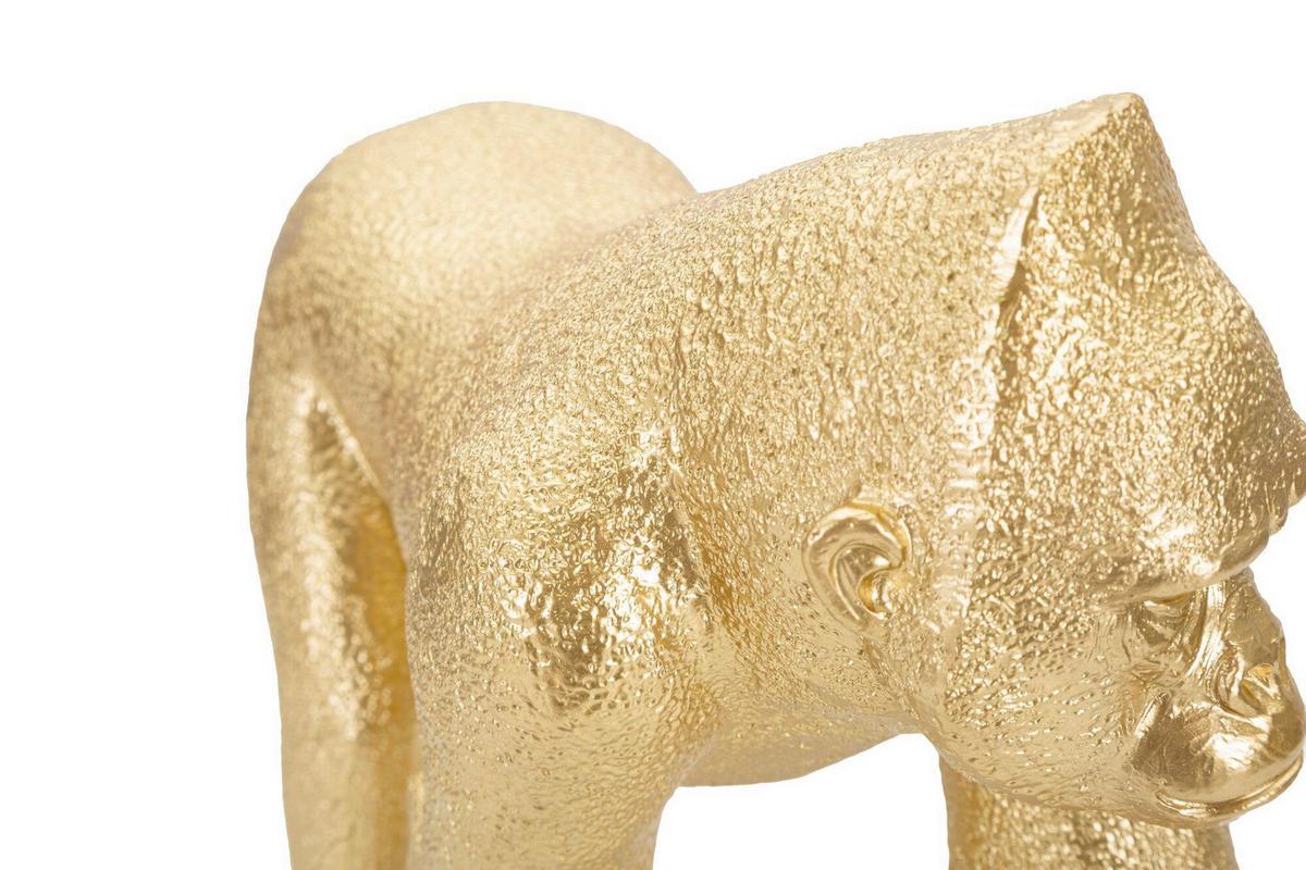 Skulptur Gorilla Decor Front Goldfarben, B: 29,7 - Goldfarben, Basics, Kunststoff (29.7/21.8/11.5cm)