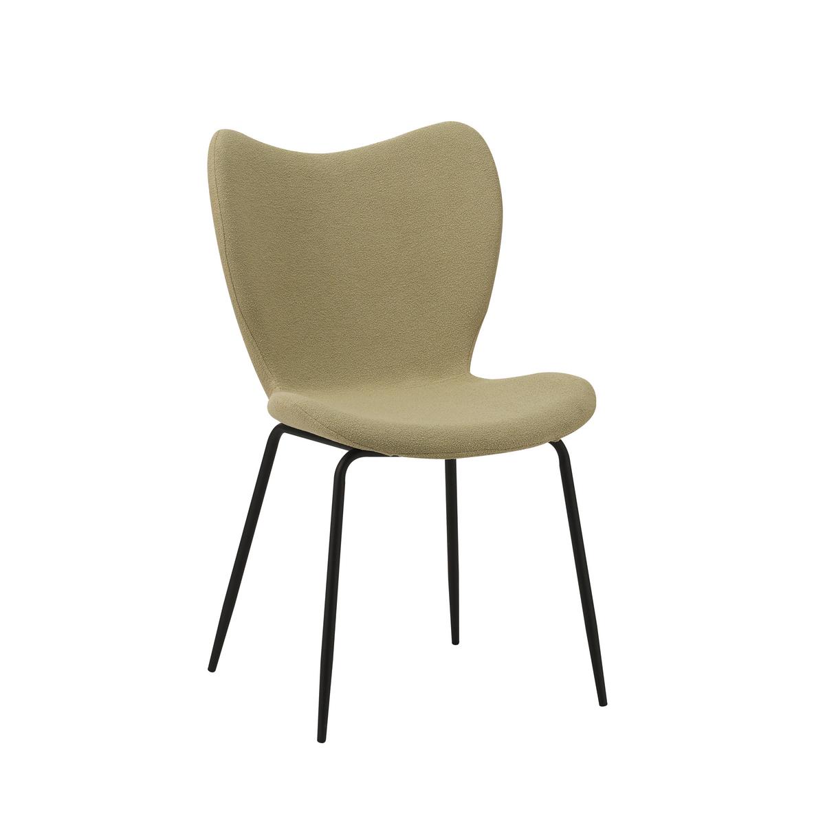 Stuhl-Set Caen Grün B: 50 cm - Schwarz/Grün, MODERN, Textil/Metall (50/88,5/42cm) - MID.YOU