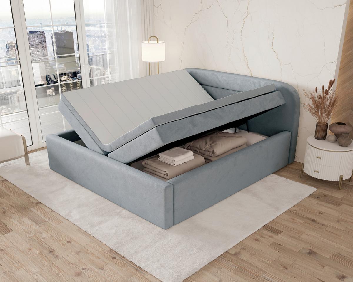 Boxbett Zako 3 Grau LF: 180x200cm - Grau, MODERN, Textil (180/200cm) - MID.YOU