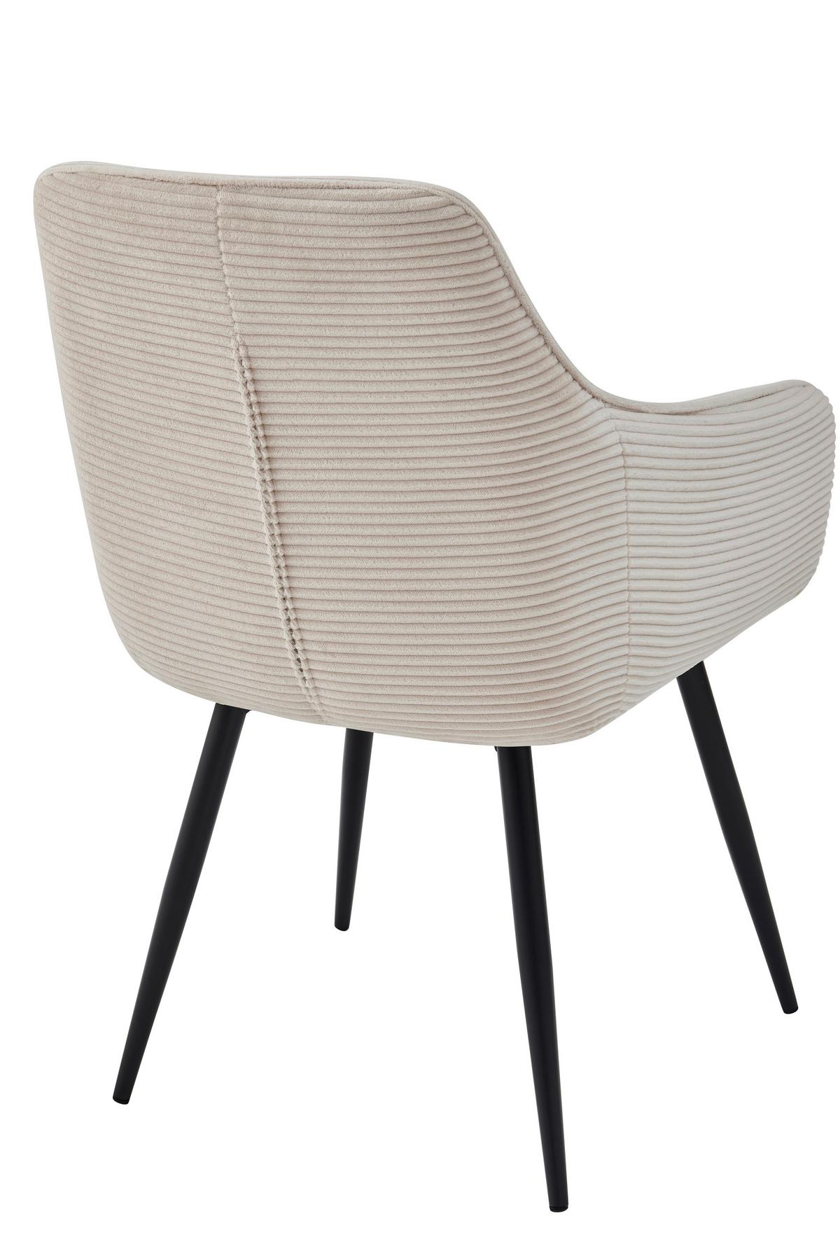 Armlehnstuhl-Set Verona II S 2er-Set - Beige/Schwarz, MODERN, Textil/Metall (55/85/61cm) - MID.YOU