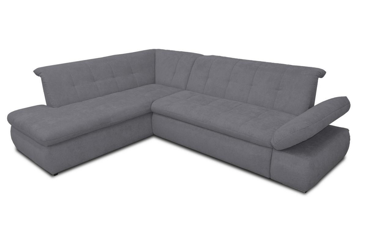 Ecksofa Mit Armteilverstellung Moric Dunkelgrau Mikrofaser - Chromfarben/Dunkelgrau, KONVENTIONELL, Textil (216/273cm) - MID.YOU