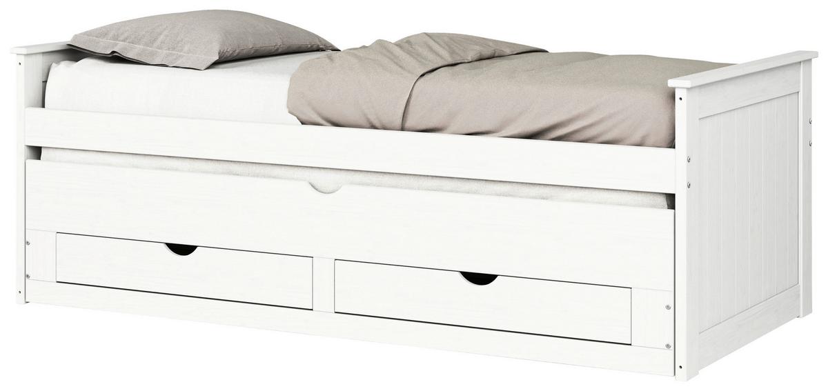 Ausziehbett Sandero Weiß - Weiß, ROMANTIK / LANDHAUS, Holz/Holzwerkstoff (208/73/99,5cm) - MID.YOU