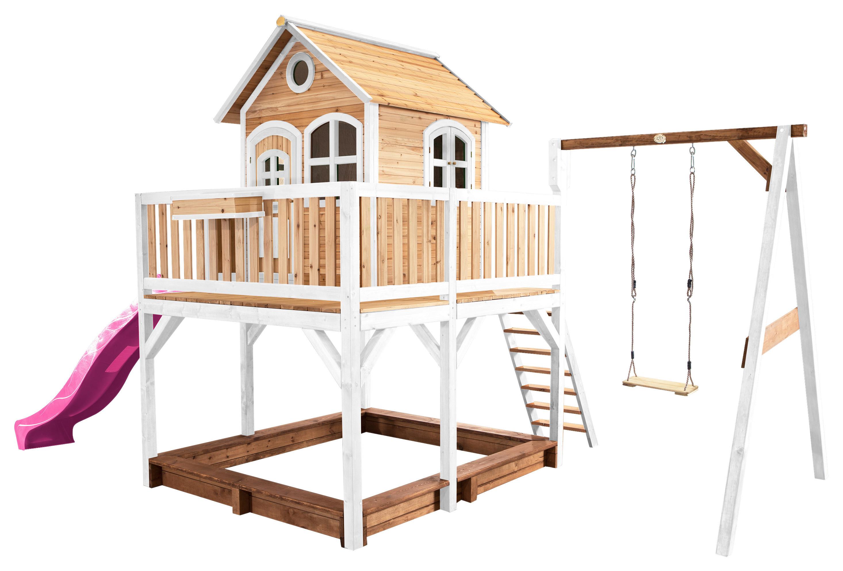 Spielturm A030.152.41 - Lila/Braun, KONVENTIONELL, Holz/Kunststoff (541/291/277cm) - Ambia Garden