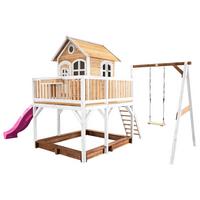 Spielturm A030.152.41 - Lila/Braun, KONVENTIONELL, Holz/Kunststoff (541/291/277cm) - Ambia Garden