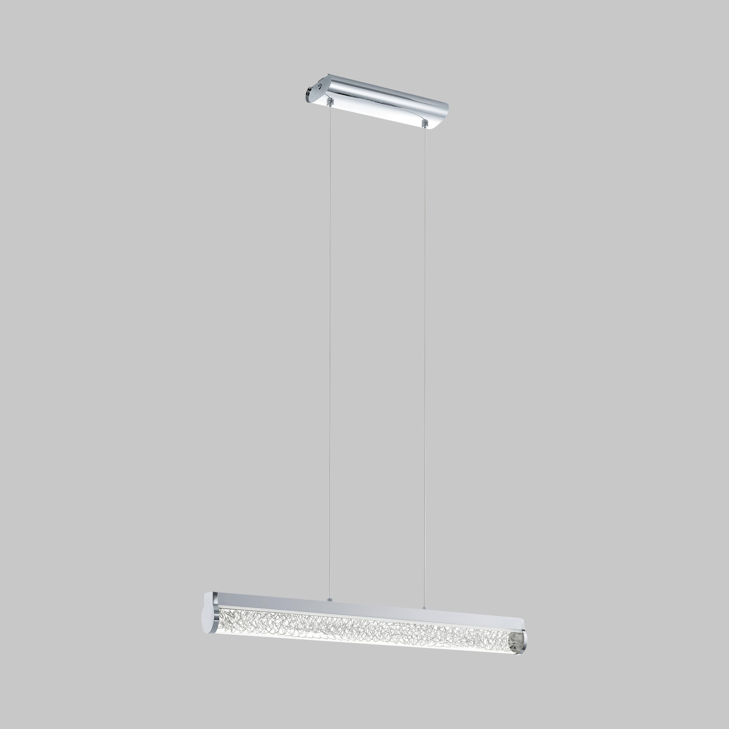 LED-Hängeleuchte Trevelo H: 110 cm 1-Flammig Klarglas - Chromfarben/Weiß, MODERN, Glas/Metall (76,5/7/110cm)