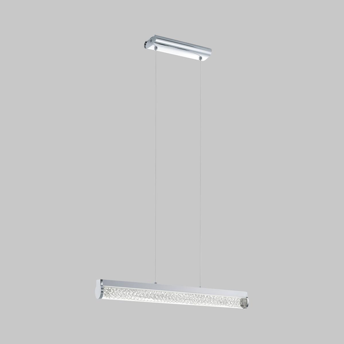 Led-hängeleuchte Trevelo H: 110 Cm 1-Flammig Klarglas - Chromfarben/Weiß, MODERN, Glas/Metall (76,5/7/110cm)