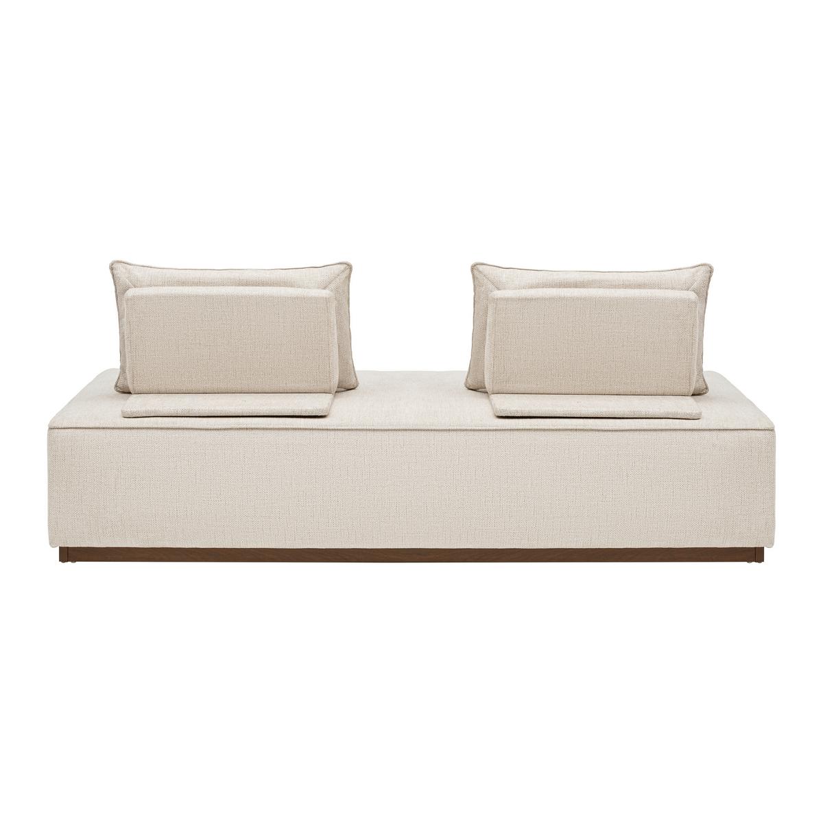 Pohovka CHRISTINA, béžová farba - farba vlašského orecha/béžová, Modern, drevo/kompozitné drevo (215,5/87/106cm) - Bessagi Home