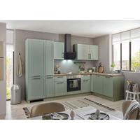 Eckküche Marseille Grün/eiche Dekor S: 310x175 Cm - Eiche Artisan/Grün, Design, Holzwerkstoff (310/175cm) - MID.YOU