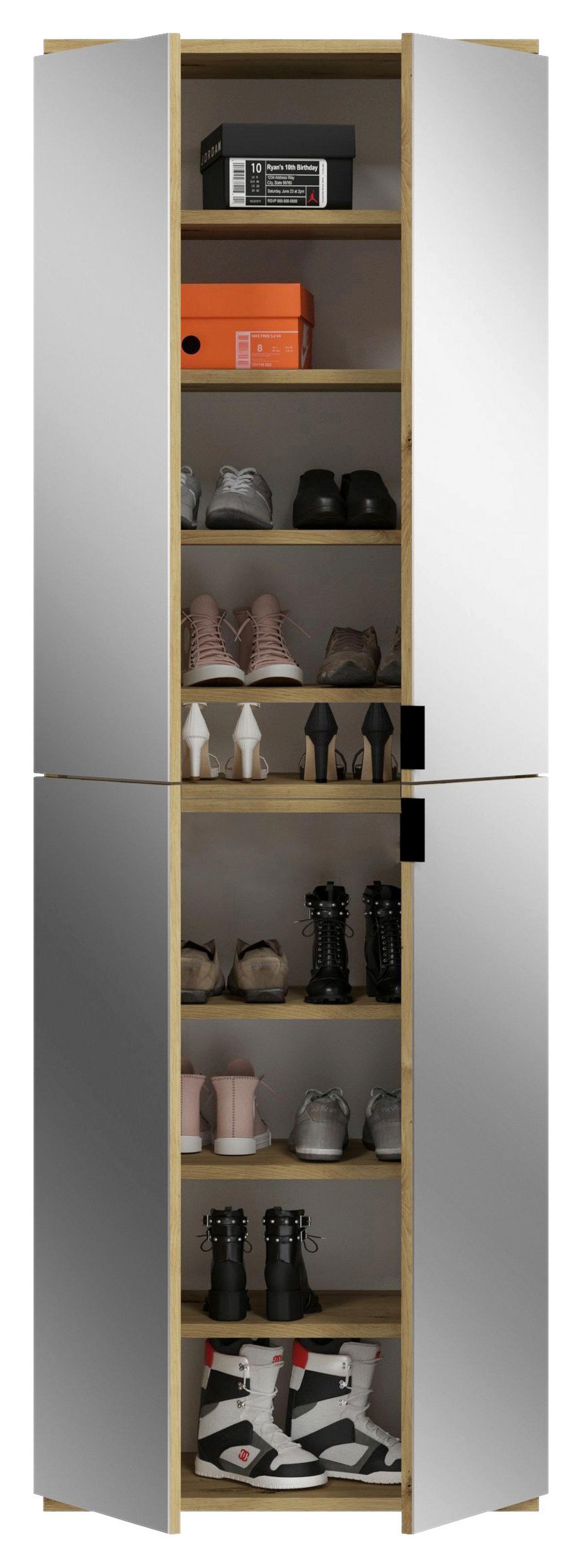 Garderobe Projekt X 4-teilig Eiche Artisan B: 213 Cm - KONVENTIONELL, Glas/Holzwerkstoff (213/193/34cm) - MID.YOU