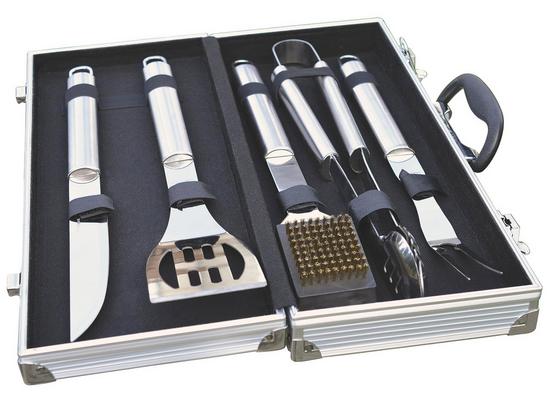Grillbesteck 5-tlg. im Alu-Koffer - Edelstahlfarben, KONVENTIONELL (44,7/21,2/48,5cm) Grillbesteck 5-tlg. im Alu-Koffer - Edelstahlfarben, KONVENTIONELL (44,7/21,2/48,5cm)