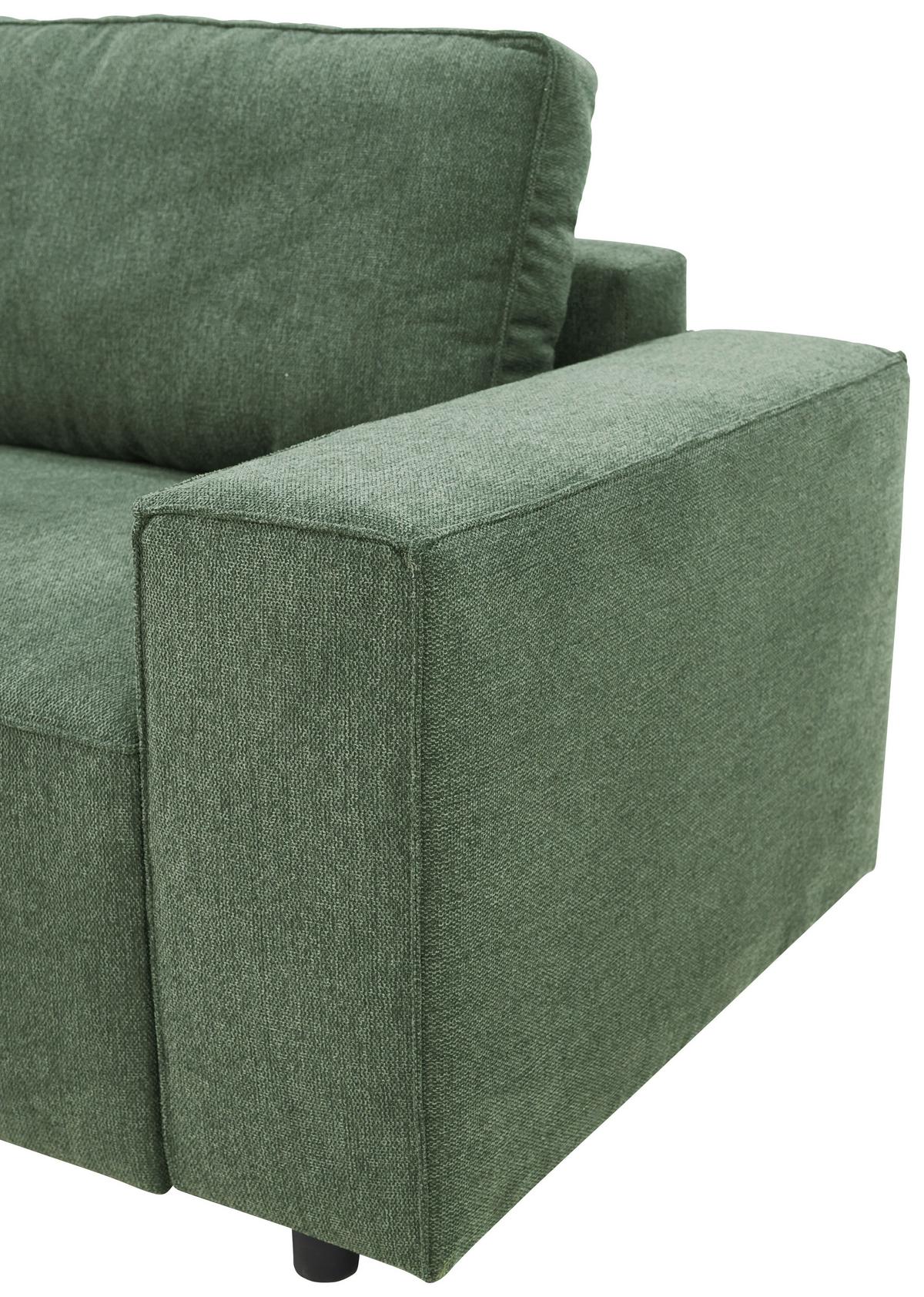 3-Sitzer-Sofa Josh Olivgrün - Schwarz/Olivgrün, Basics, Textil (239/85/86cm) - MID.YOU