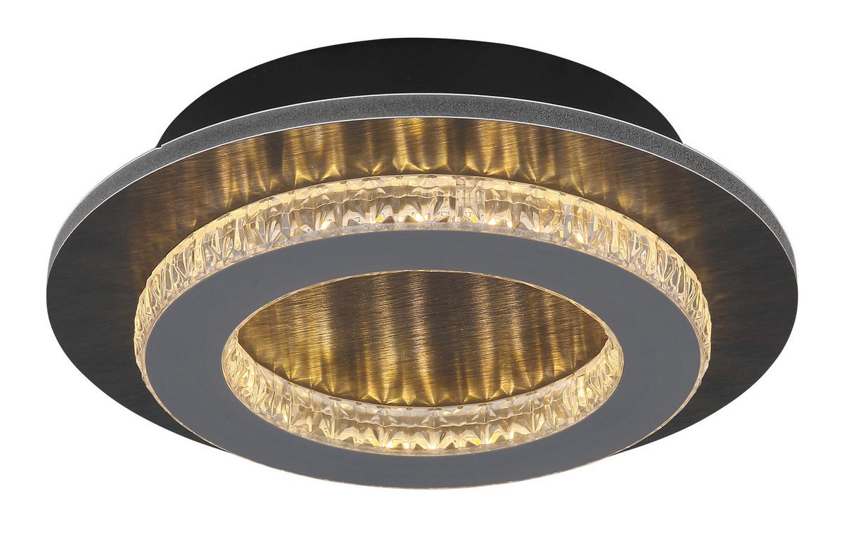 STROPNÉ LED SVIETIDLO JAYDEN - číra/čierna, Design, kov/plast (20/5,5cm) - Globo