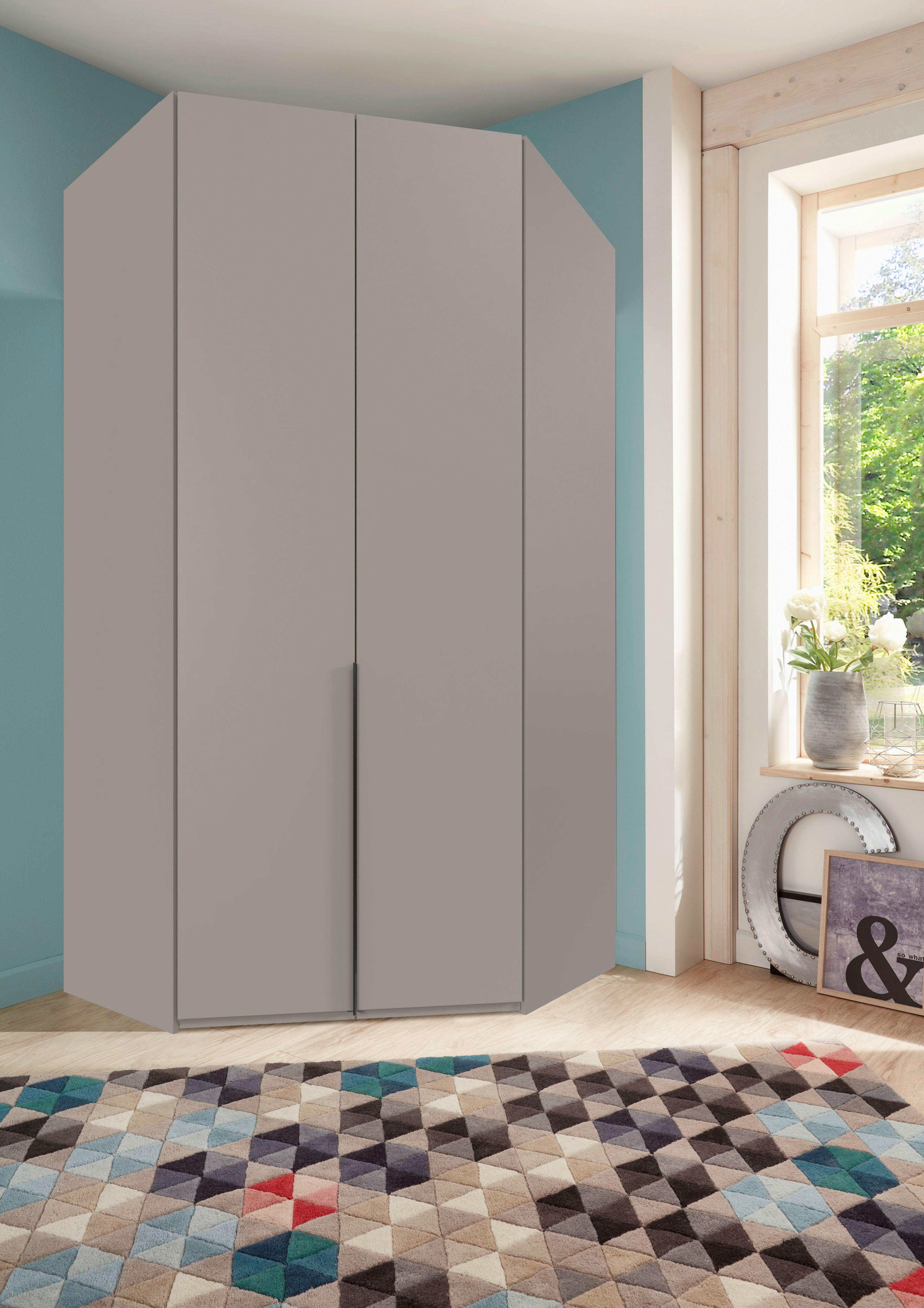 Eckkleiderschrank Ny A Black Grau/Sahara B: 120 cm - Grau/Sahara, MODERN, Holzwerkstoff (120/236/120cm) - MID.YOU