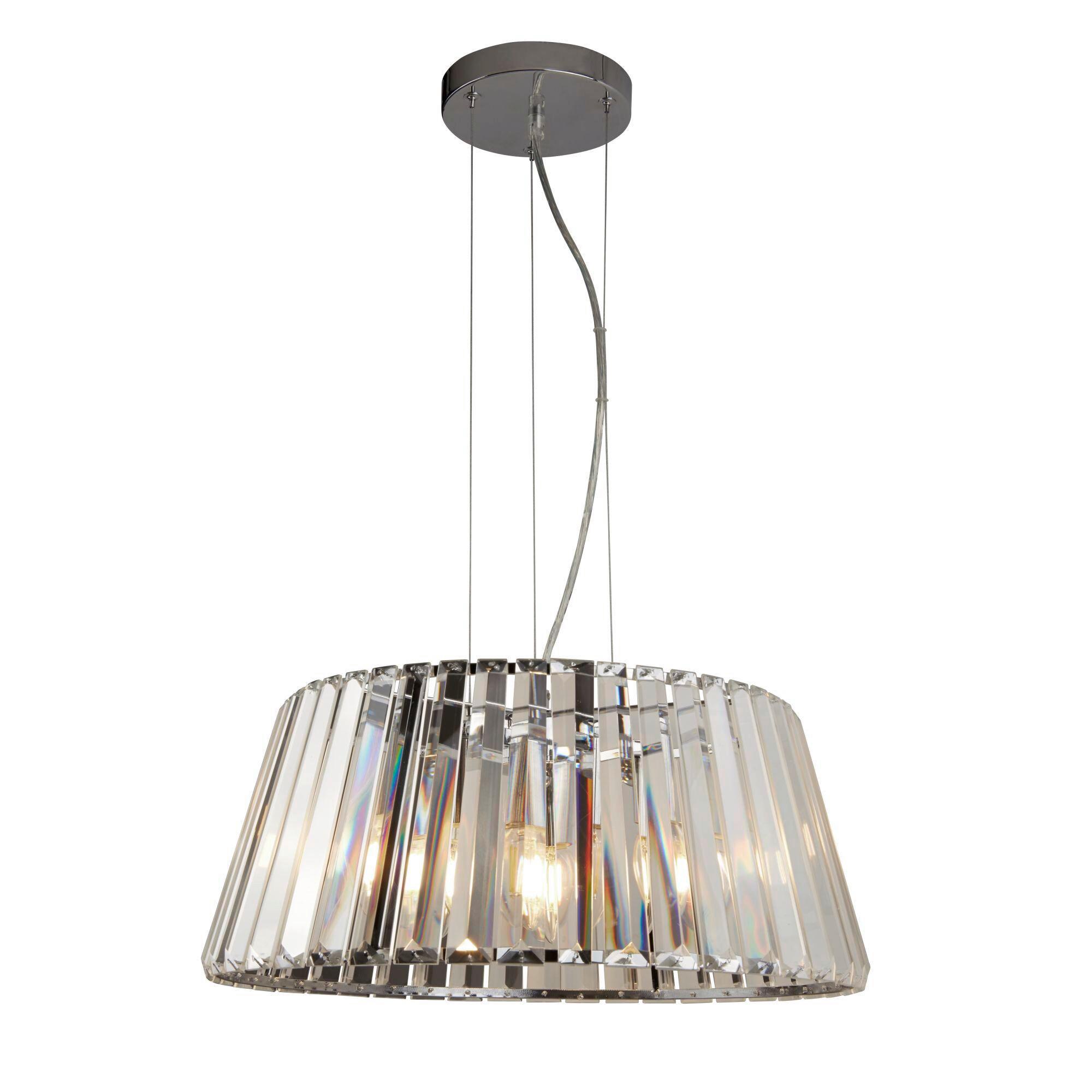 Kristall-Hängeleuchte 2895-5cc Tiara - Chromfarben, Design, Glas/Metall (47/150cm)