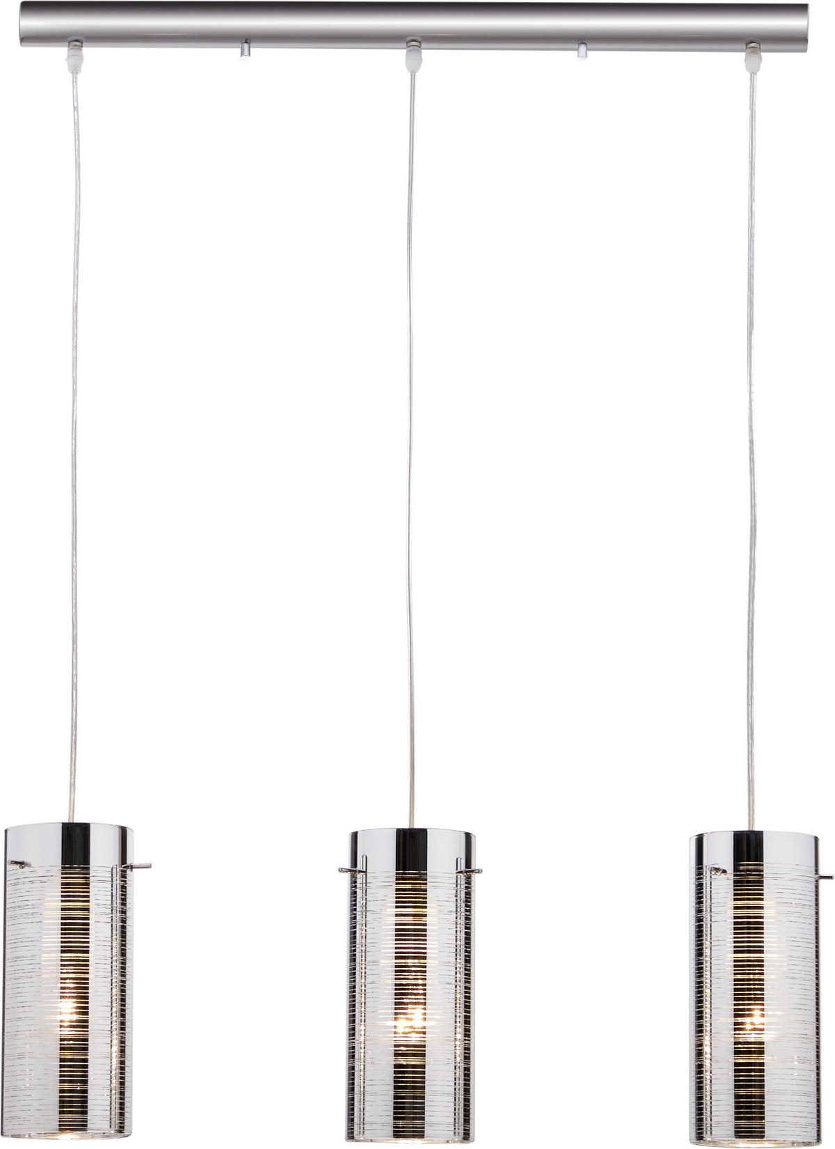 Függőlámpa Darcy - krómszínű, Romantik / Landhaus, Üveg/fém (64,5/120cm) - James Wood