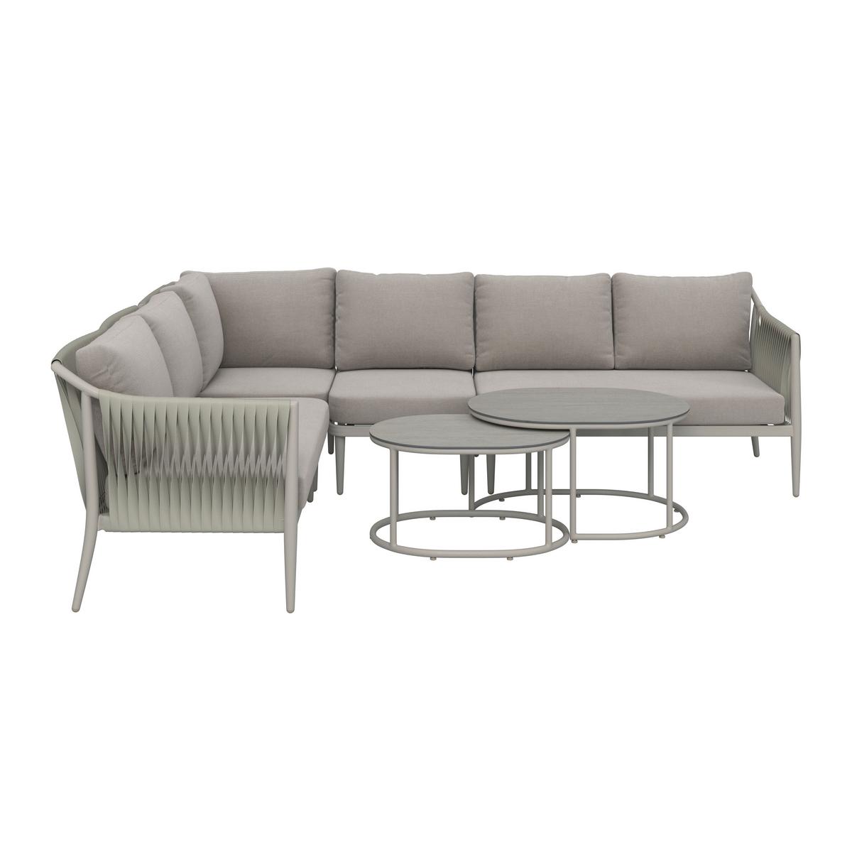 TERASOVÁ SEDACIA SÚPRAVA ALVINA - krémová, Modern, kov/textil (259/74/199cm) - Bessagi Garden