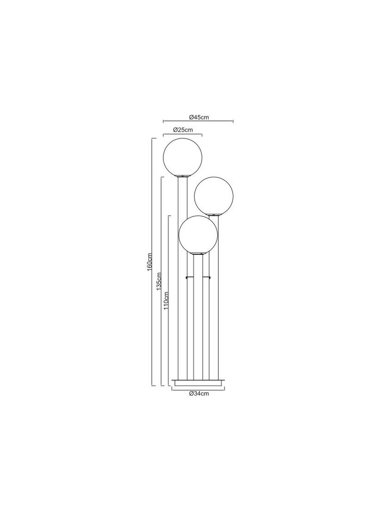 Außenleuchte 31864-3 - Anthrazit/Opal, Basics, Glas/Metall (45/160cm) - Globo