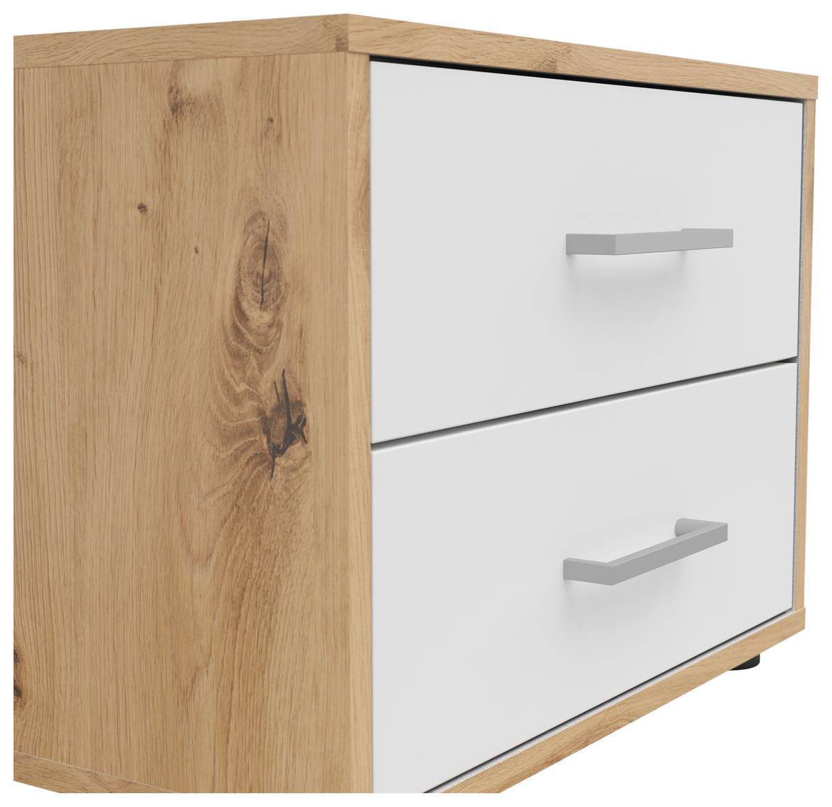 Éjjeliszekrény Smart 2 50/38cm - szürkésfehér/Artisan tölgy, Basics, faalapú anyag (50/38/35cm)
