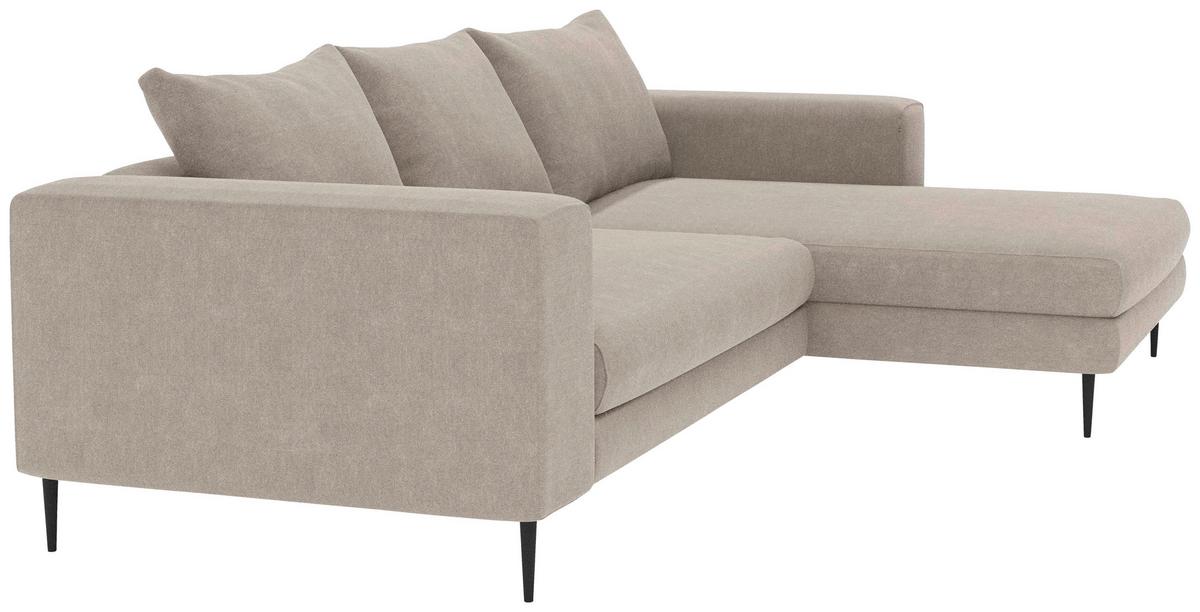 Ecksofa Aurora Ii - Taupe/Schwarz, MODERN, Textil (325/170cm) - Trendmanufaktur