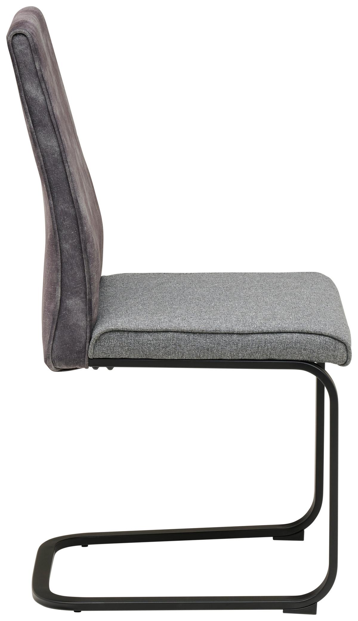 Schwingstuhl Rab Dunkelgrau Eisen Schwarz, B: 46 Cm - Dunkelgrau/Schwarz, KONVENTIONELL, Holz/Textil (46/94/62cm) - MID.YOU