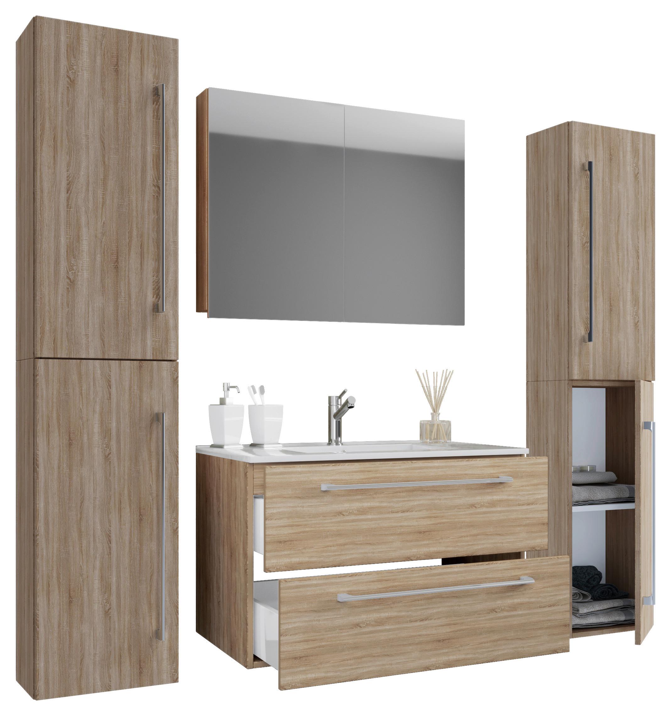 Badezimmer Badinos 5-teilig Sonoma Eiche B: 146 Cm