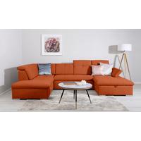 Wohnlandschaft Ramzes Terracotta U: 215x328x173 cm - Beige/Terracotta, Design, Textil (215/328/173cm) - MID.YOU