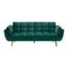 Rozkladacia pohovka CORA, zelený zamat, max. 360 kg - zelená/prírodná farba, Modern, drevo/textil (214/92/81cm) - Bessagi Home