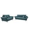Sitzgarnitur Vanilla 2--Teilig. Petrol - Petrol/Schwarz, Design, Textil (1/1/1cm) - Livetastic