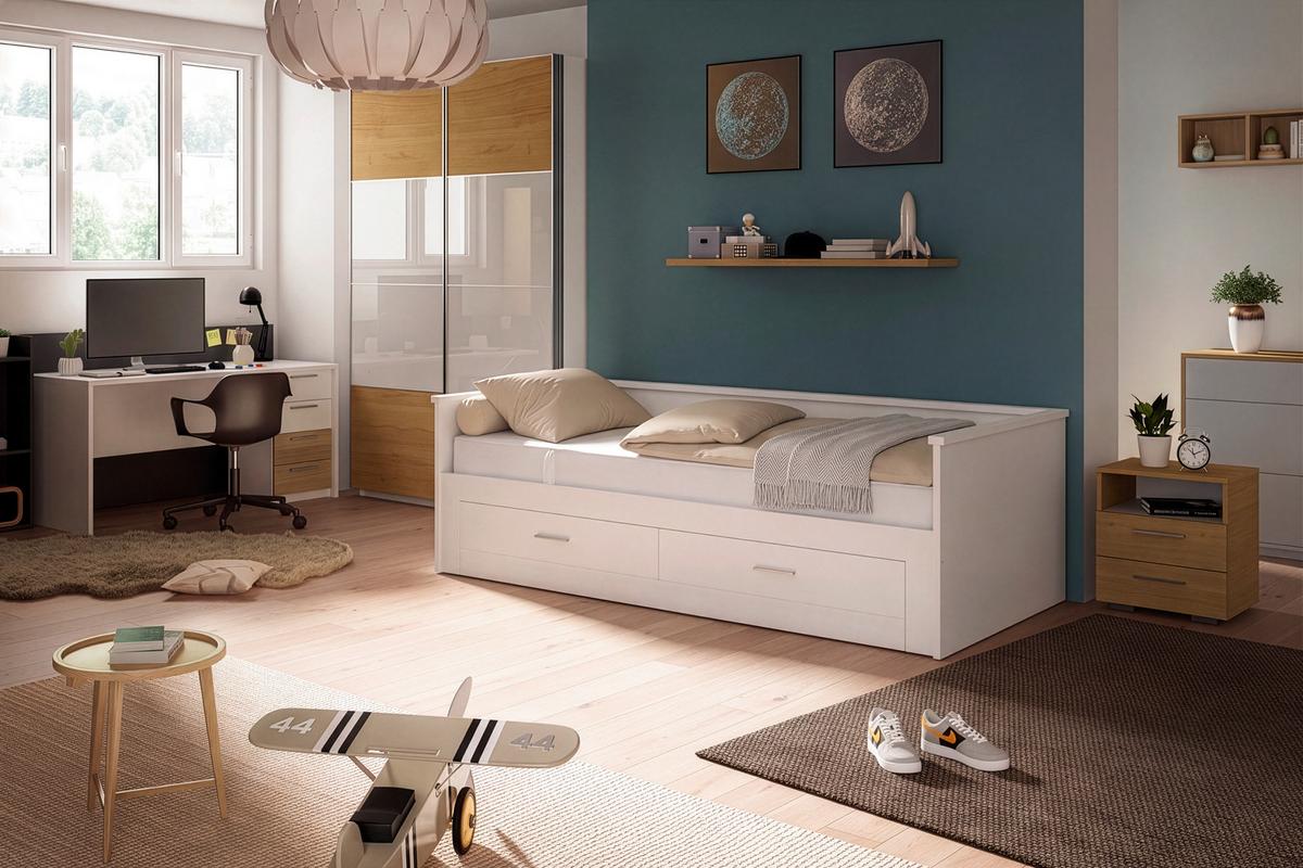 Postel s výs. lůžkem HONEY NEW dekor kašmír lakovaný - kašmírová, Romantický / Rustikální, dřevo/kompozitní dřevo (90-180/200cm) - Mömax