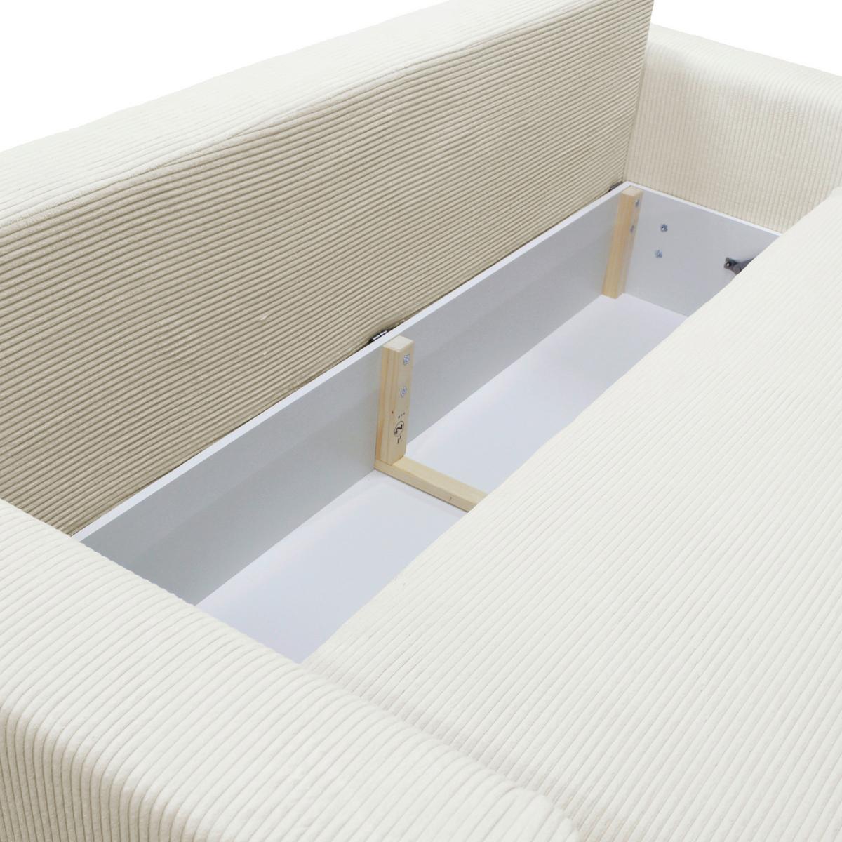 Schlafsofa Ralf Beige B: 232 cm - Beige/Silberfarben, Design, Textil (232/88/105cm) - MID.YOU