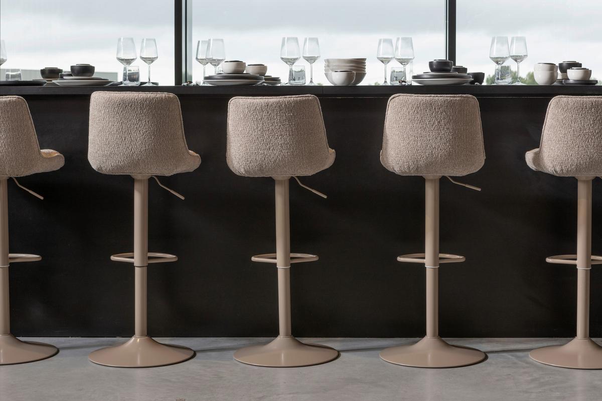 Barhocker Marten Sandfarben B: 45cm - Sandfarben, MODERN, Textil/Metall (45/110/50cm) - Livetastic