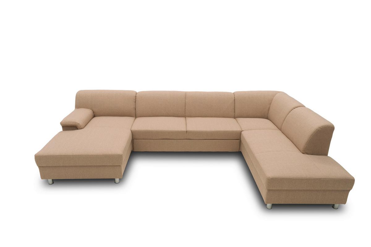 Wohnlandschaft Jamie Beige - Chromfarben/Beige, KONVENTIONELL, Textil (150/308/194cm) - MID.YOU