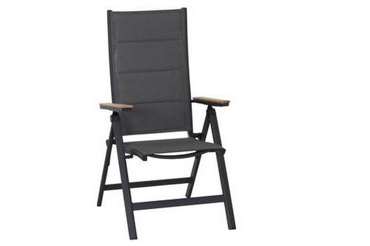 Gartensessel Klappbar Aluminium, Kunststoff - Anthrazit, KONVENTIONELL, Holz/Kunststoff (59/110/68cm) - Siena Garden