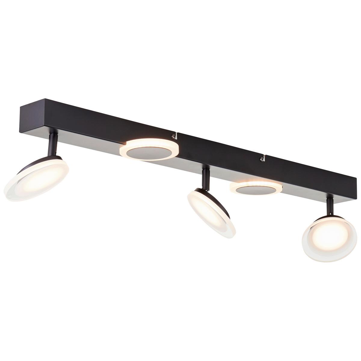 Led-strahler Meriza 3-flammig Verstellbar L: 70 Cm - Schwarz, Design, Kunststoff/Metall (16/70/15cm) - Brilliant