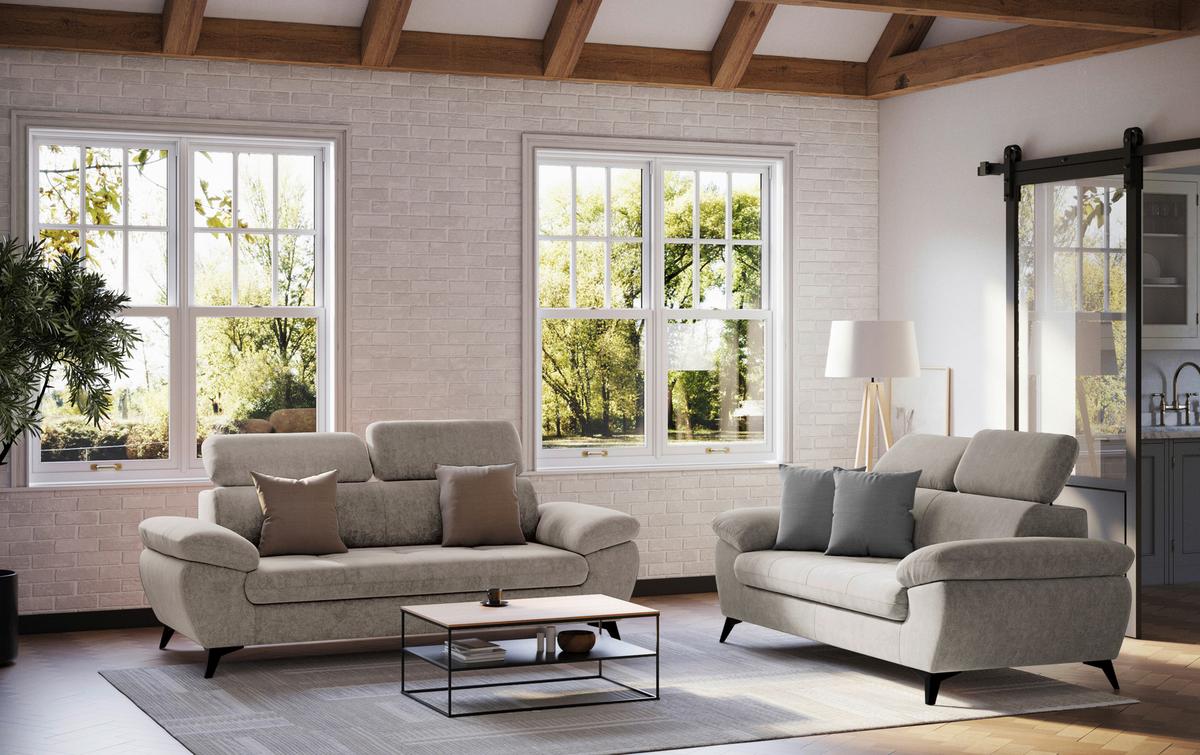 3-sitzer-sofa Hudson Schlammfarben B: 215 Cm - Schlammfarben/Schwarz, Textil (215/84/100cm) - MID.YOU