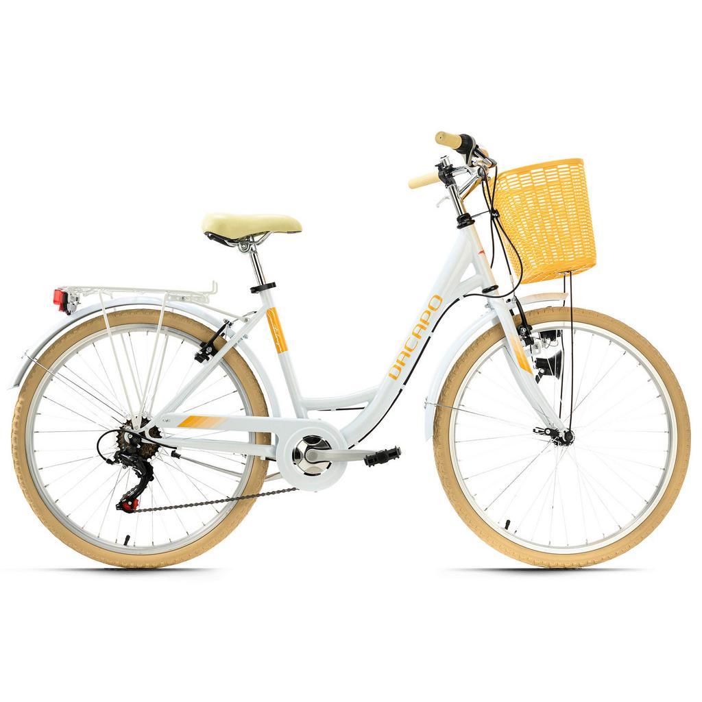 Citybike Damen 26 Zoll Cantaloupe Mit Korb 6 Gänge