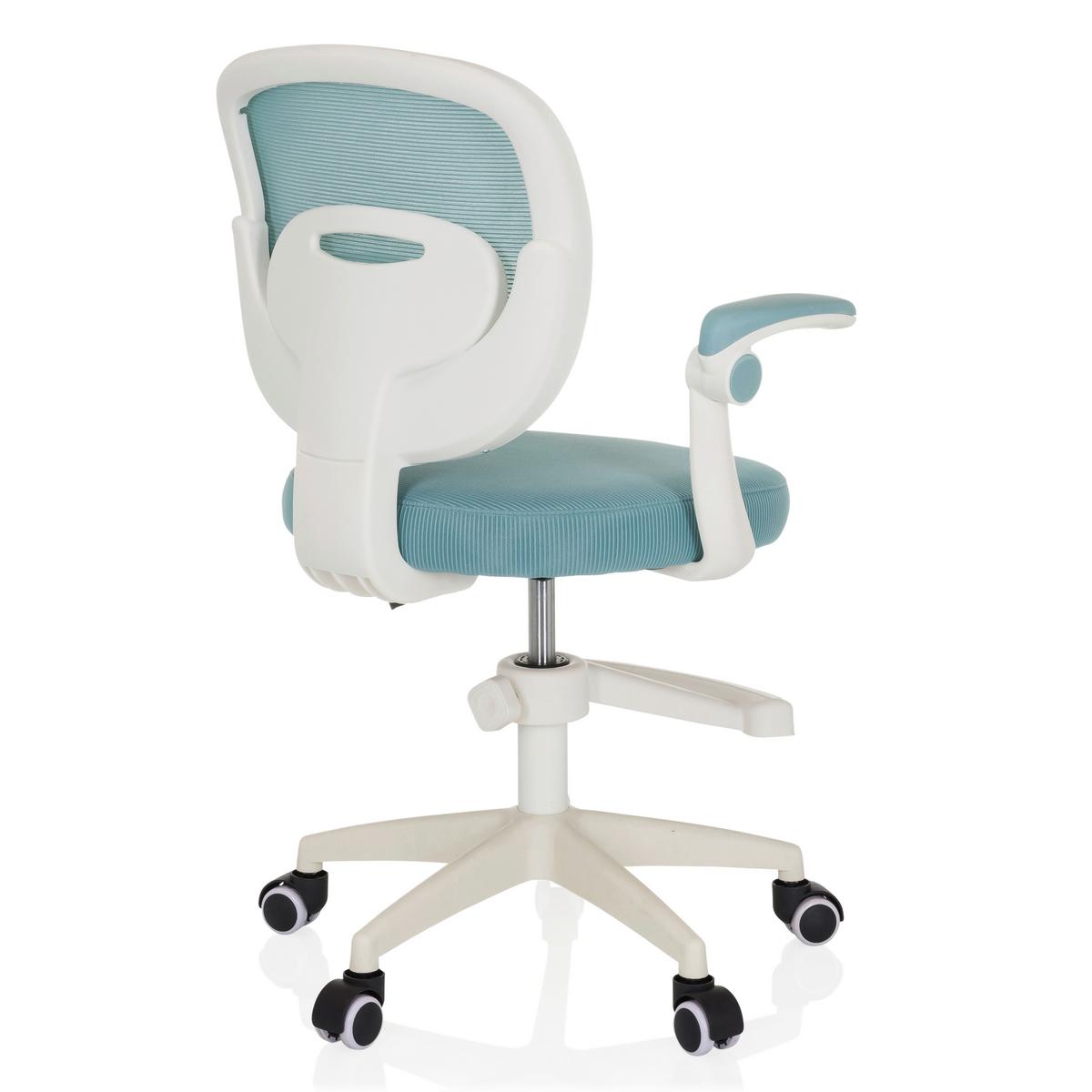 Jugenddrehstuhl Kiddy Smart Aqua B: 61 cm - Weiß, MODERN, Kunststoff/Textil (61/84-97/55cm) - MID.YOU