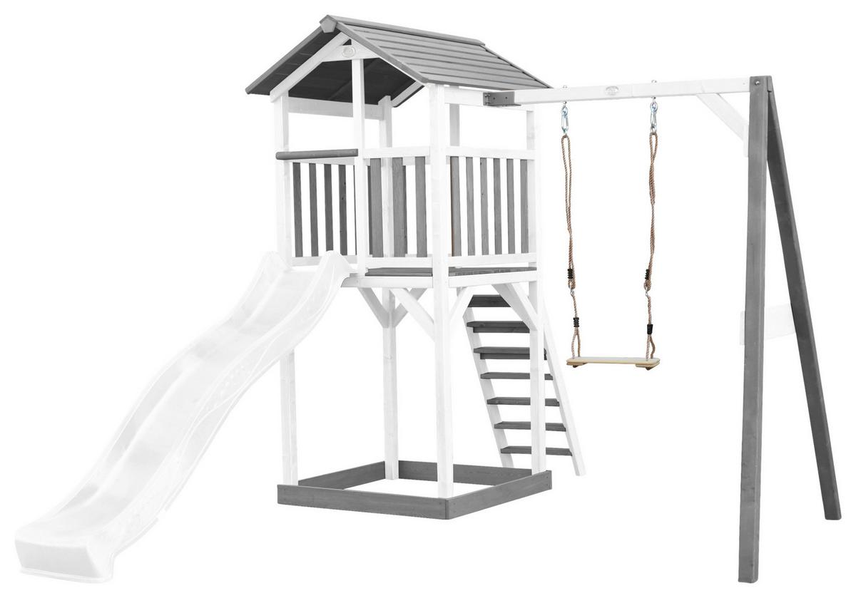 Spielturm A025.121.92 - Weiß/Grau, KONVENTIONELL, Holz/Kunststoff (283,6/241,9/349cm) - Ambia Garden